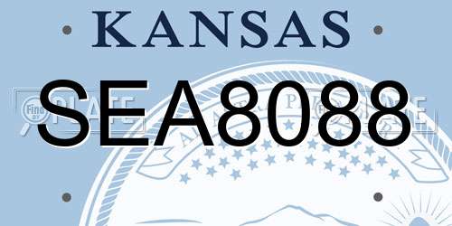 SEA8088 Kansas License Plate