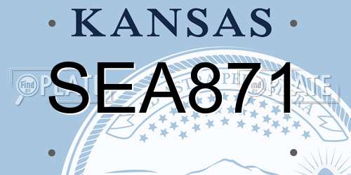 SEA871 Kansas License Plate