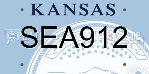 SEA912 Kansas License Plate