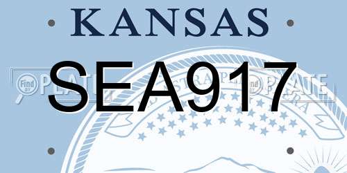 SEA917 Kansas License Plate