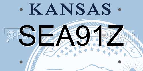 SEA91Z Kansas License Plate