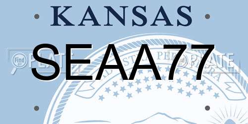 SEAA77 Kansas License Plate