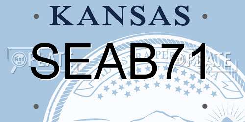 SEAB71 Kansas License Plate