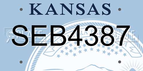 SEB4387 Kansas License Plate