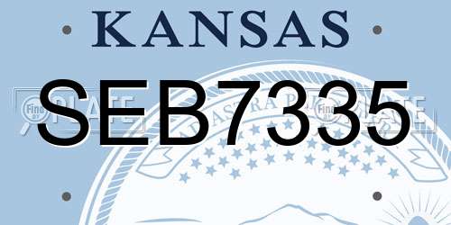 SEB7335 Kansas License Plate