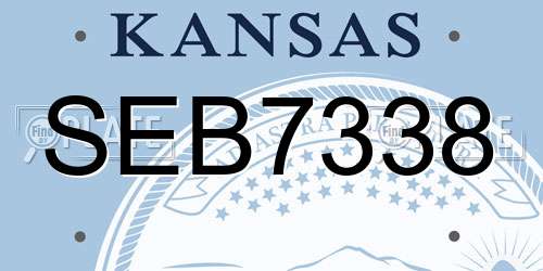 SEB7338 Kansas License Plate