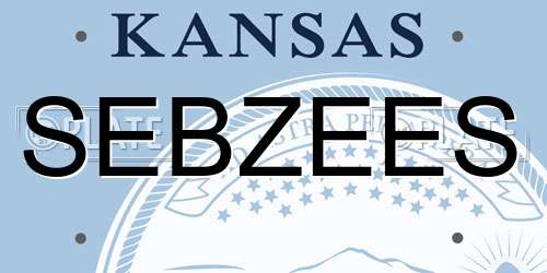 SEBZEES Kansas License Plate