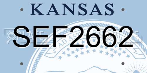 SEF2662 Kansas License Plate