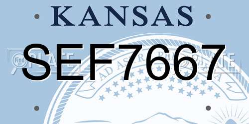 SEF7667 Kansas License Plate