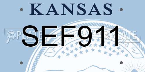 SEF911 Kansas License Plate