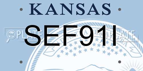 SEF91I Kansas License Plate