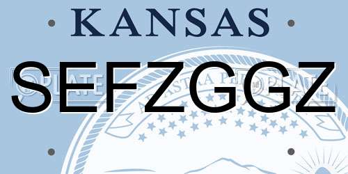 SEFZGGZ Kansas License Plate