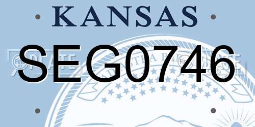 SEG0746 Kansas License Plate