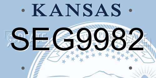SEG9982 Kansas License Plate