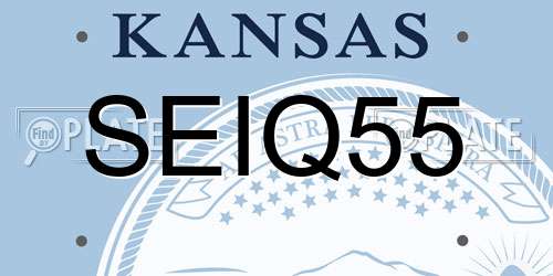 SEIQ55 Kansas License Plate