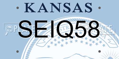 SEIQ58 Kansas License Plate