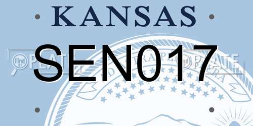 SEN017 Kansas License Plate