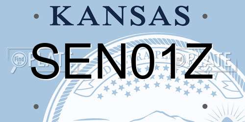 SEN01Z Kansas License Plate