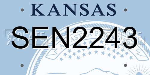 SEN2243 Kansas License Plate