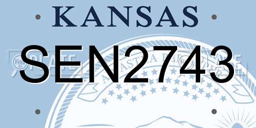 SEN2743 Kansas License Plate