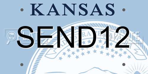 SEND12 Kansas License Plate