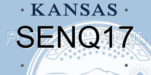 SENQ17 Kansas License Plate