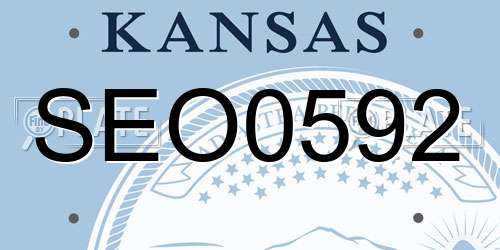 SEO0592 Kansas License Plate