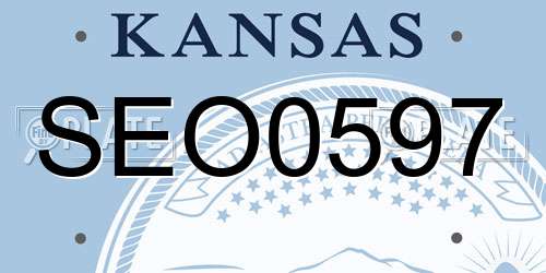 SEO0597 Kansas License Plate