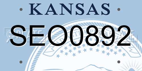SEO0892 Kansas License Plate
