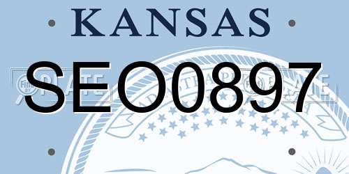 SEO0897 Kansas License Plate
