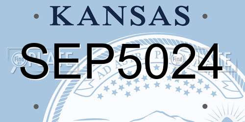 SEP5024 Kansas License Plate