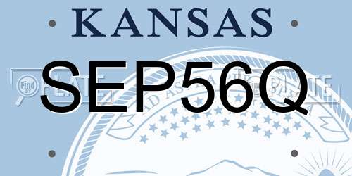 SEP56Q Kansas License Plate