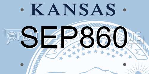 SEP860 Kansas License Plate