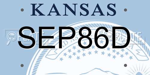 SEP86D Kansas License Plate