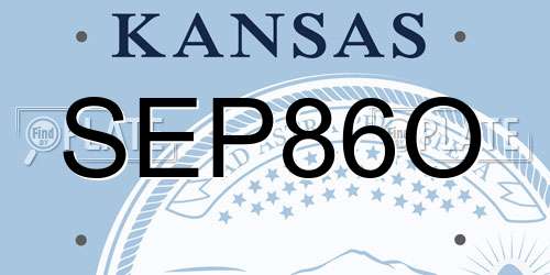 SEP86O Kansas License Plate