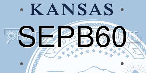 SEPB60 Kansas License Plate