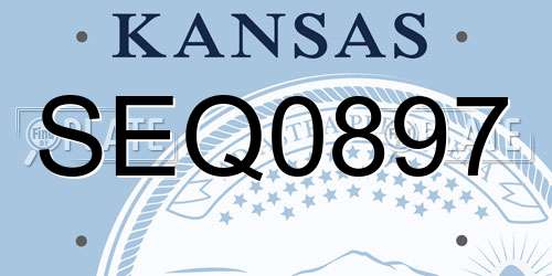 SEQ0897 Kansas License Plate