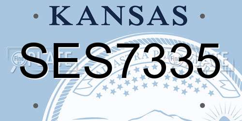 SES7335 Kansas License Plate