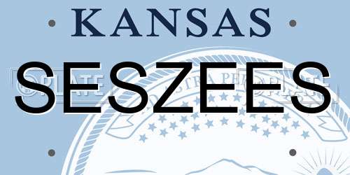 SESZEES Kansas License Plate