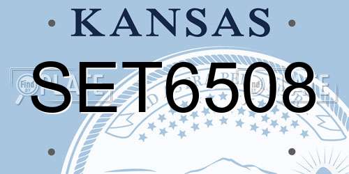 SET6508 Kansas License Plate