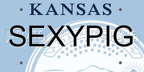SEXYPIG Kansas License Plate