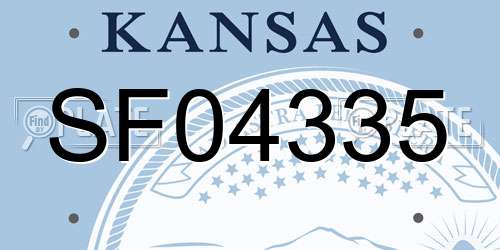 SF04335 Kansas License Plate