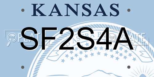 SF2S4A Kansas License Plate