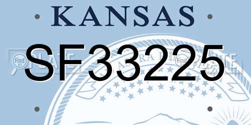 SF33225 Kansas License Plate