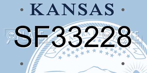 SF33228 Kansas License Plate