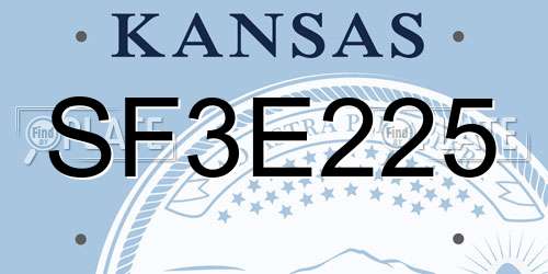 SF3E225 Kansas License Plate