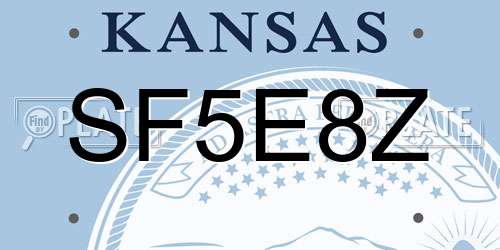 SF5E8Z Kansas License Plate