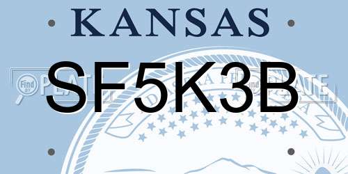 SF5K3B Kansas License Plate