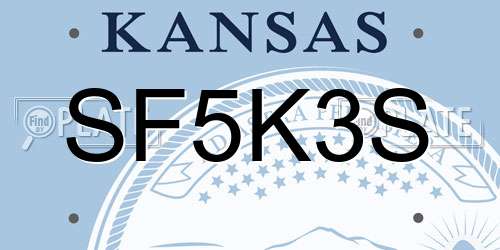 SF5K3S Kansas License Plate