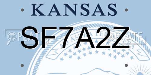 SF7A2Z Kansas License Plate